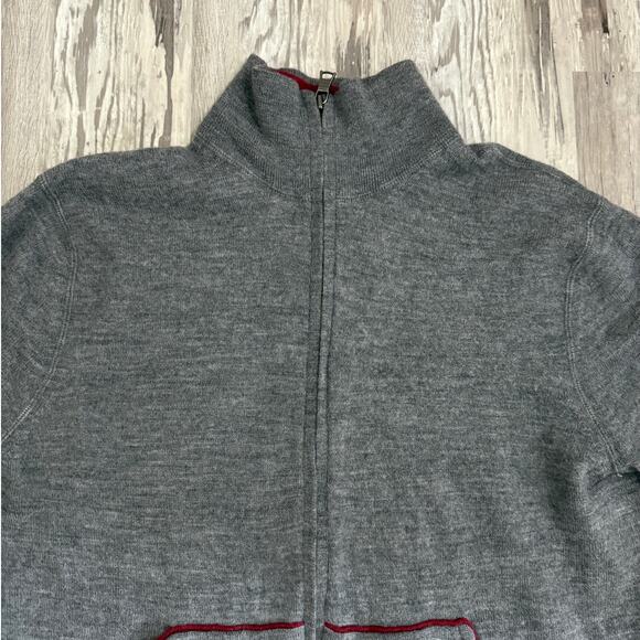 Banana Republic Men’s Gray Wool Blend Full Zip Sweater Jacket Size Large - Picture 4 of 11